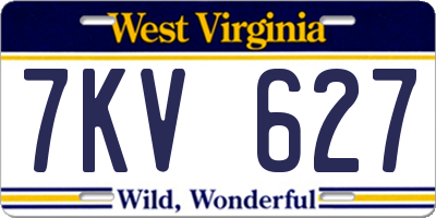 WV license plate 7KV627