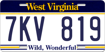 WV license plate 7KV819