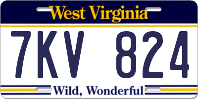 WV license plate 7KV824