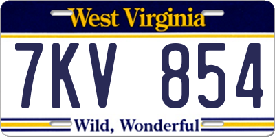 WV license plate 7KV854