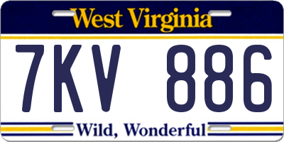 WV license plate 7KV886