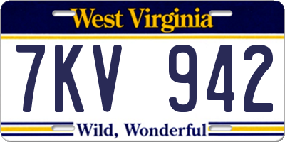 WV license plate 7KV942