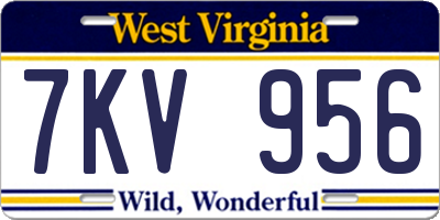 WV license plate 7KV956