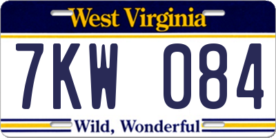 WV license plate 7KW084