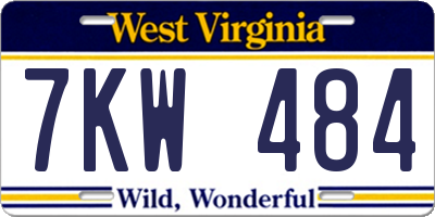 WV license plate 7KW484