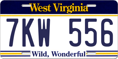 WV license plate 7KW556