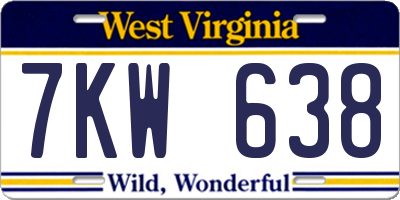 WV license plate 7KW638