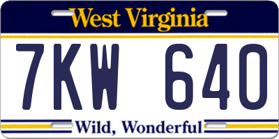 WV license plate 7KW640