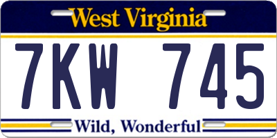 WV license plate 7KW745