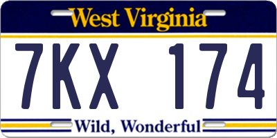 WV license plate 7KX174
