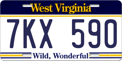 WV license plate 7KX590
