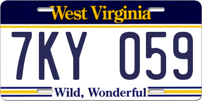 WV license plate 7KY059
