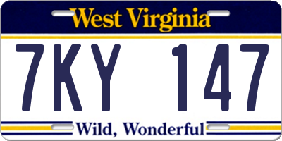 WV license plate 7KY147