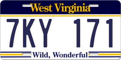 WV license plate 7KY171