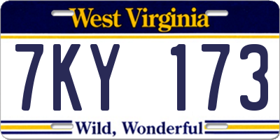 WV license plate 7KY173
