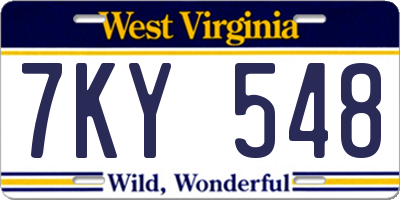 WV license plate 7KY548