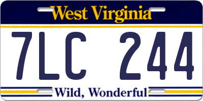 WV license plate 7LC244