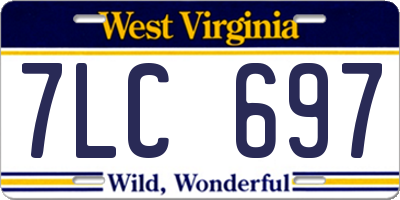 WV license plate 7LC697