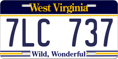 WV license plate 7LC737