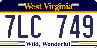 WV license plate 7LC749