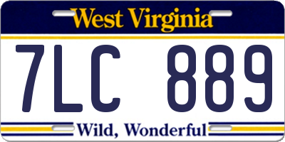 WV license plate 7LC889