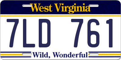 WV license plate 7LD761