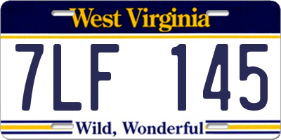 WV license plate 7LF145