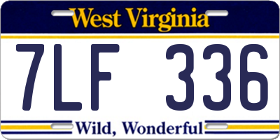 WV license plate 7LF336