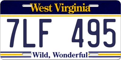 WV license plate 7LF495