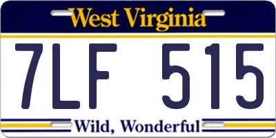 WV license plate 7LF515