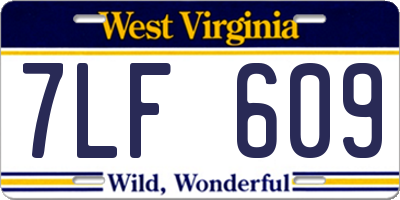 WV license plate 7LF609