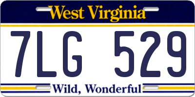 WV license plate 7LG529