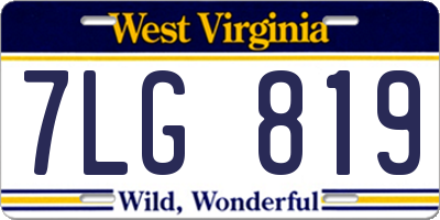 WV license plate 7LG819