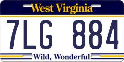 WV license plate 7LG884