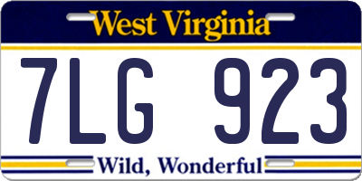 WV license plate 7LG923