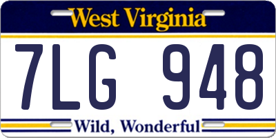WV license plate 7LG948