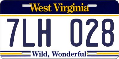 WV license plate 7LH028