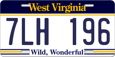 WV license plate 7LH196