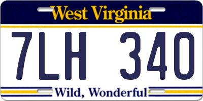 WV license plate 7LH340