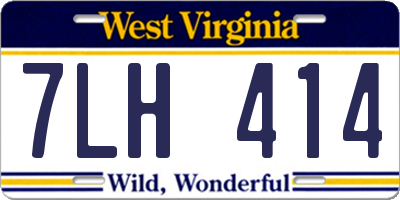 WV license plate 7LH414