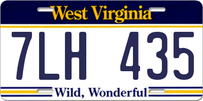 WV license plate 7LH435