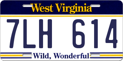 WV license plate 7LH614