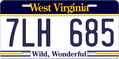 WV license plate 7LH685