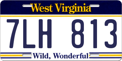 WV license plate 7LH813