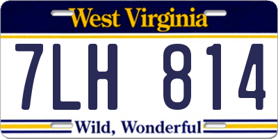 WV license plate 7LH814