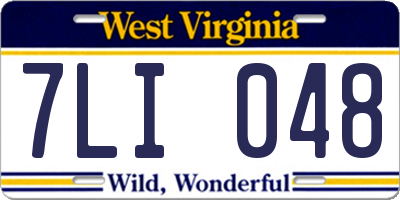 WV license plate 7LI048