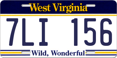 WV license plate 7LI156