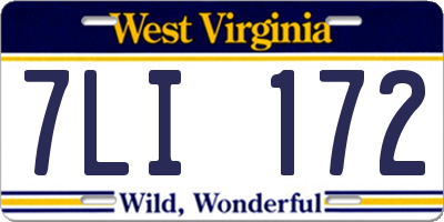 WV license plate 7LI172