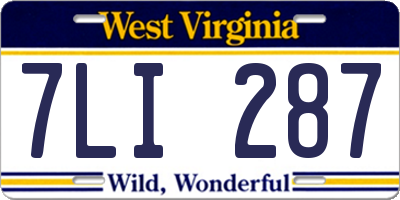 WV license plate 7LI287