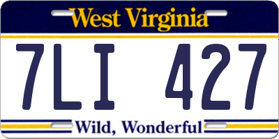 WV license plate 7LI427